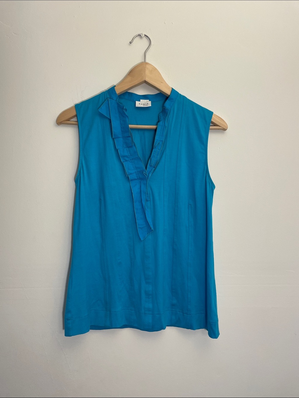 Akris Punto Vintage Electric Blue Ruffle Tank